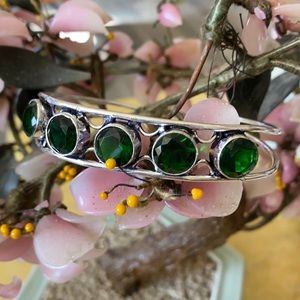 Vintage 925 green quart cuff